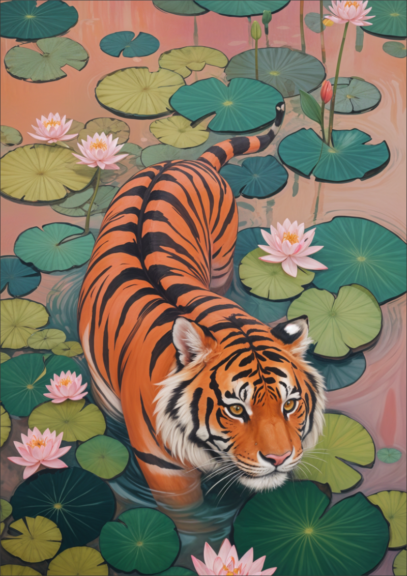 Abstract Tiger Poster